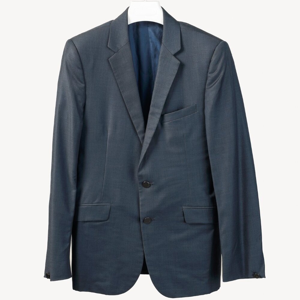 Rag & Bone Navy Blue Wool-Suiting Tailored Blazer